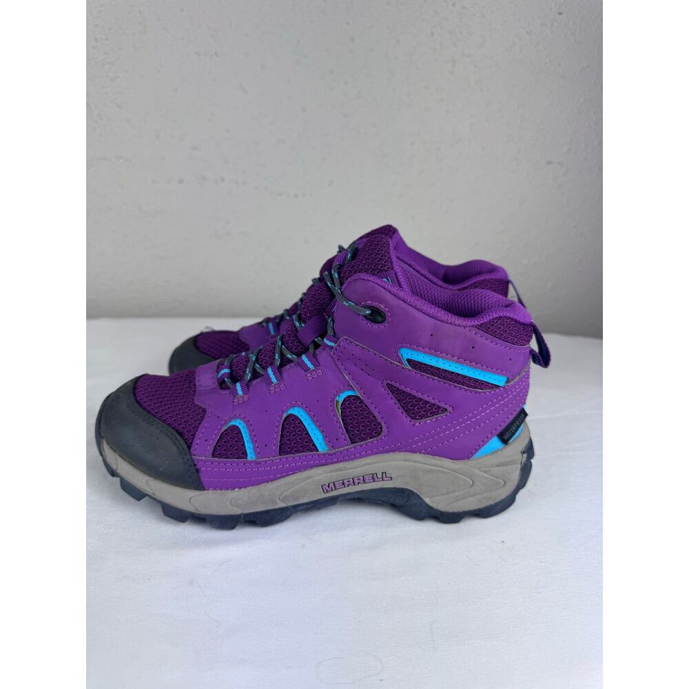 Merrell Kids Oakcreek Mid Lace Waterproof Purple Boots Girls Size 3 - Picture 4 of 8